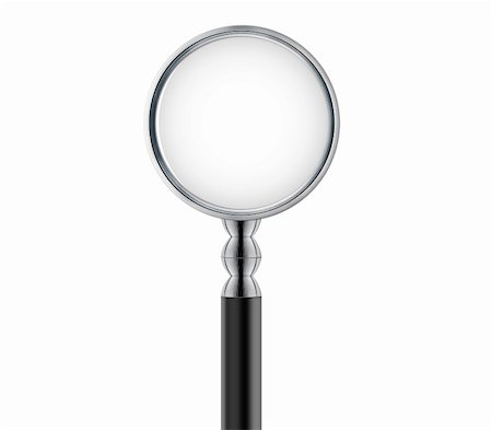 Magnifying glass isolated on white. Photographie de stock - Aubaine LD & Abonnement, Code: 400-06088190