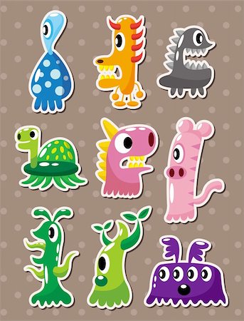 simsearch:400-04273714,k - doodle monster stickers Stock Photo - Budget Royalty-Free & Subscription, Code: 400-06088202