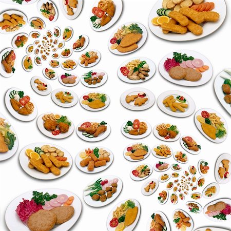 simsearch:614-06336222,k - Abundance of chicken meal swirl pattern Photographie de stock - Aubaine LD & Abonnement, Code: 400-06088370