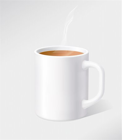 Vector white cup with tea or coffee. Stock Photo - Budget Royalty-Free & Subscription, Code: 400-06088394