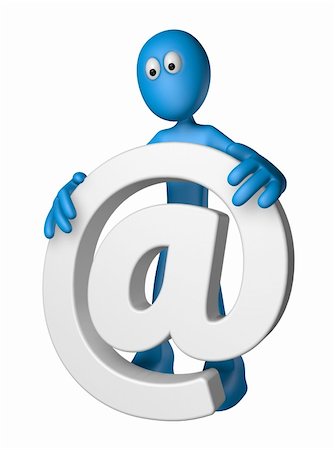 simsearch:400-06458048,k - blue guy is holding email alias - 3d illustration Photographie de stock - Aubaine LD & Abonnement, Code: 400-06088628