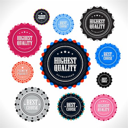 sticker - Collection of vintage style premium quality badges Stock Photo - Budget Royalty-Free & Subscription, Code: 400-06088651