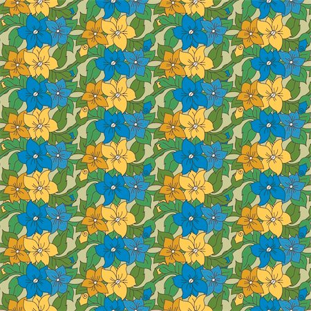 A seamless vector pattern with floral elements Foto de stock - Super Valor sin royalties y Suscripción, Código: 400-06088688