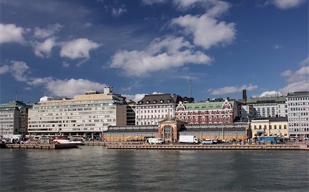 scandinavian blue house - Helsinki South Quay in a sunny summer day. Stock Photo - Budget Royalty-Free & Subscription, Code: 400-06088809