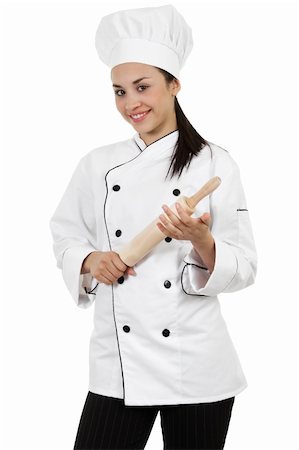 Stock image of female chef isolated on white background Stock Photo - Budget Royalty-Free & Subscription, Code: 400-06088834