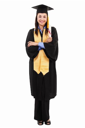 simsearch:400-04854970,k - Stock image of happy female graduate isolated on white background Stock Photo - Budget Royalty-Free & Subscription, Code: 400-06088836