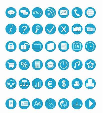 folder icon sets - Set of icons for the Web Stock Photo - Budget Royalty-Free & Subscription, Code: 400-06089085