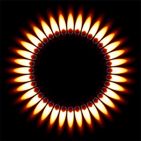 Red Gas Flame. Illustration on black background Stock Photo - Budget Royalty-Free & Subscription, Code: 400-06089176