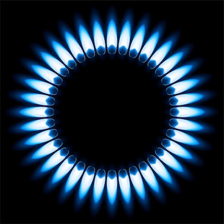 simsearch:400-04493224,k - Blue Gas Flame. Illustration on black background Stock Photo - Budget Royalty-Free & Subscription, Code: 400-06089177