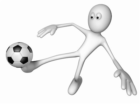 recreational sports league - white guy with soccer ball - 3d illustration Stock Photo - Budget Royalty-Free & Subscription, Code: 400-06089195