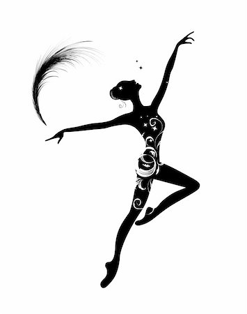 elegant female profile silhouette - Ballet dancer for your design Stock Photo - Budget Royalty-Free & Subscription, Code: 400-06080194