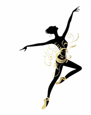 elegant female profile silhouette - Ballet dancer for your design Stock Photo - Budget Royalty-Free & Subscription, Code: 400-06080200