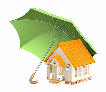 simsearch:400-06770104,k - House and Umbrella Foto de stock - Super Valor sin royalties y Suscripción, Código: 400-06080337