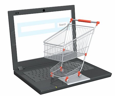 simsearch:400-04416697,k - Conceptual image - virtual shopping. Objects isolated over white Stockbilder - Microstock & Abonnement, Bildnummer: 400-06080338