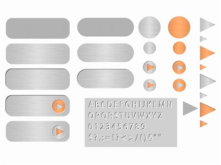 simsearch:400-07424571,k - Set of the various vector buttons looks like polished steel. This file is vector, can be scaled to any size without loss of quality. Stock Photo - Budget Royalty-Free & Subscription, Code: 400-06080398