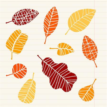 drawn images of maple leaves - Set of leaf sketch for you design Stock Photo - Budget Royalty-Free & Subscription, Code: 400-06080616