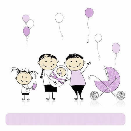 simsearch:400-09142201,k - Happy birthday, parents with children, newborn baby Stock Photo - Budget Royalty-Free & Subscription, Code: 400-06080612