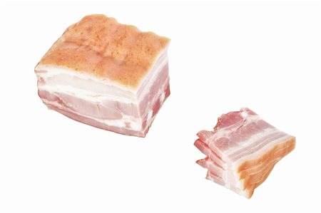 sergioua (artist) - Cut ham slices. On a white background. Photographie de stock - Aubaine LD & Abonnement, Code: 400-06080730