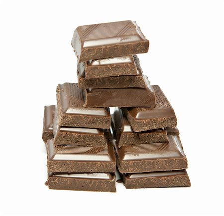 chocolate blocks isolated on the white background. Stock Photo - Budget Royalty-Free & Subscription, Code: 400-06080808