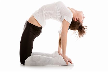 Image of a girl practicing yoga on white Stock Photo - Budget Royalty-Free & Subscription, Code: 400-06080995