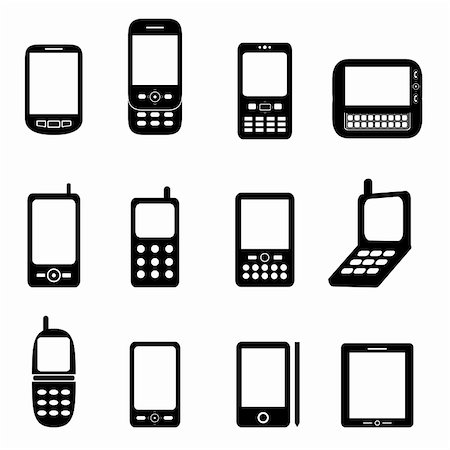 Various cell phones and tablets Stock Photo - Budget Royalty-Free & Subscription, Code: 400-06081205