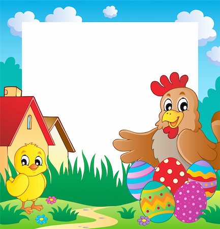 simsearch:400-06525548,k - Frame with Easter theme 2 - vector illustration. Foto de stock - Super Valor sin royalties y Suscripción, Código: 400-06081446