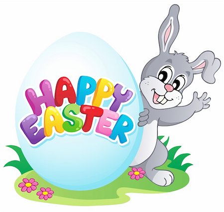 simsearch:400-04343827,k - Happy Easter sign theme image 4 - vector illustration. Stock Photo - Budget Royalty-Free & Subscription, Code: 400-06081448