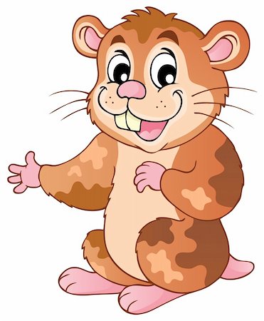 simsearch:400-04399049,k - Cute cartoon hamster - vector illustration. Foto de stock - Royalty-Free Super Valor e Assinatura, Número: 400-06081440