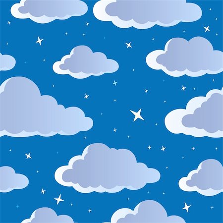 simsearch:400-04272687,k - Night sky seamless background 1 - vector illustration. Stockbilder - Microstock & Abonnement, Bildnummer: 400-06081457