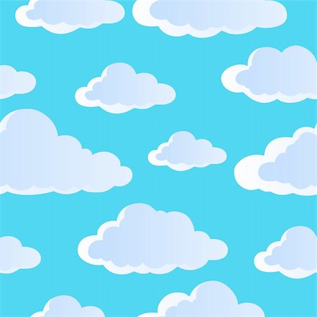 Seamless background with clouds 4 - vector illustration. Stock Photo - Budget Royalty-Free & Subscription, Code: 400-06081460