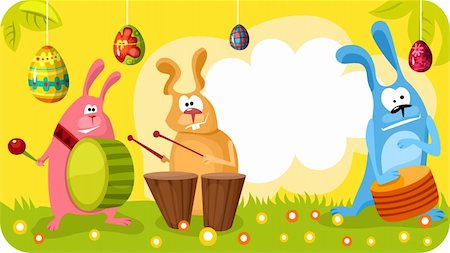vector illustration of a cute easter card Stock Photo - Budget Royalty-Free & Subscription, Code: 400-06081633