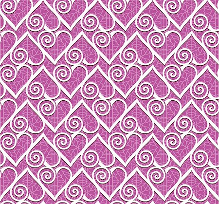 simsearch:400-05677711,k - Ornamental heart lace pattern. Seamless vector background. Foto de stock - Royalty-Free Super Valor e Assinatura, Número: 400-06081719