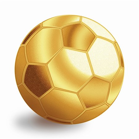 Golden football ball illustration. Isolated on white background. Stock Photo - Budget Royalty-Free & Subscription, Code: 400-06081898