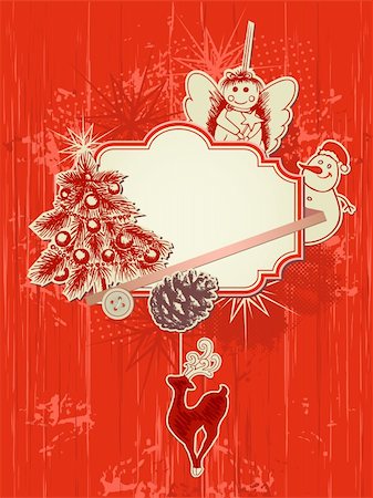 snowman snow angels - vector scrap booking kit for Christmas Stock Photo - Budget Royalty-Free & Subscription, Code: 400-06081908