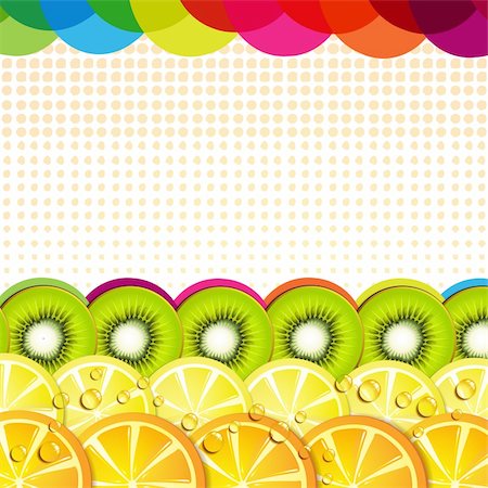 simsearch:400-04915117,k - Background with fruits slices Stock Photo - Budget Royalty-Free & Subscription, Code: 400-06082372