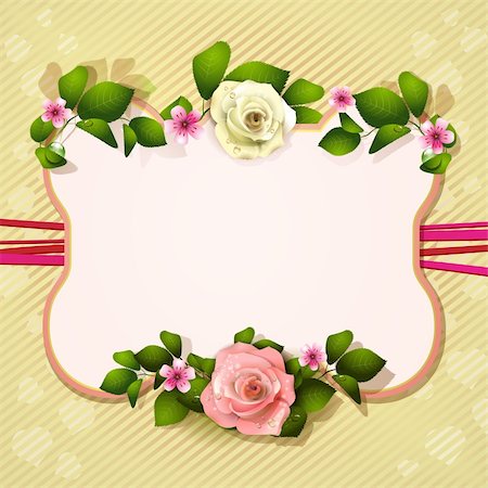 Mirror with white and pink roses Stock Photo - Budget Royalty-Free & Subscription, Code: 400-06082396