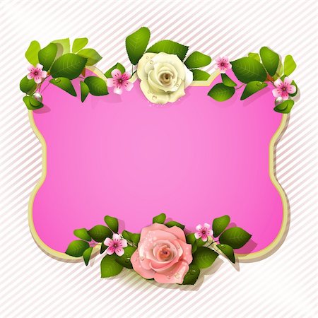 Pink mirror with roses Stock Photo - Budget Royalty-Free & Subscription, Code: 400-06082392