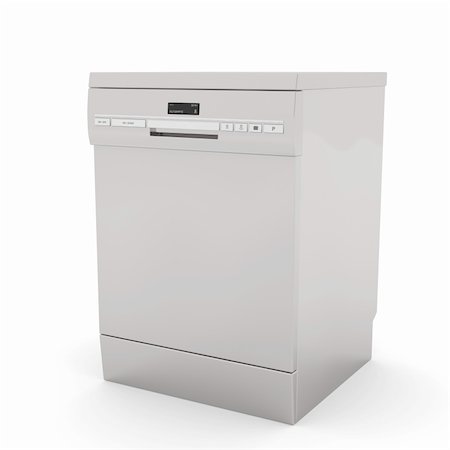 simsearch:400-05134463,k - Freestanding dishwasher on white background Stock Photo - Budget Royalty-Free & Subscription, Code: 400-06082420