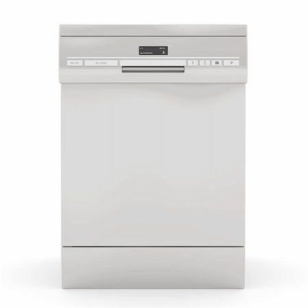 simsearch:400-05134463,k - Silver dishwasher isolated on a white background Stock Photo - Budget Royalty-Free & Subscription, Code: 400-06082422