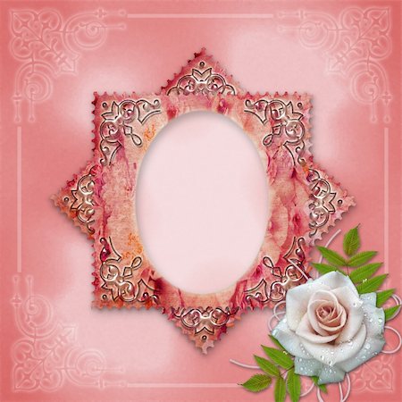 vintage frame with rose Stock Photo - Budget Royalty-Free & Subscription, Code: 400-06082423