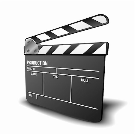roll of film - illustration of a clapper board, symbol for film and video Stock Photo - Budget Royalty-Free & Subscription, Code: 400-06082663