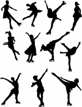 dancing black girl figure - Ice skating silhouette - vector Stock Photo - Budget Royalty-Free & Subscription, Code: 400-06082746