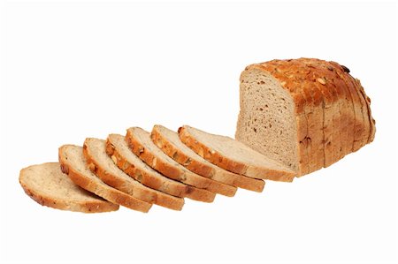 ppart (artist) - Sliced loaf of bread with pumpkin seeds isolated over white background with clipping path. Foto de stock - Royalty-Free Super Valor e Assinatura, Número: 400-06082792