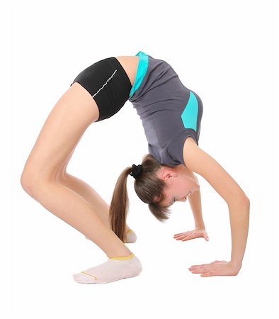 simsearch:400-06108048,k - girl in gymnastics poses. Isolated at white background Stockbilder - Microstock & Abonnement, Bildnummer: 400-06083287