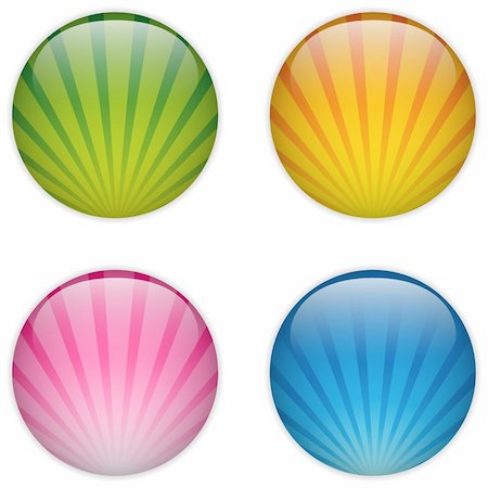 simsearch:400-05671830,k - Vector - Glass Circle Button Colorful Stripes Foto de stock - Royalty-Free Super Valor e Assinatura, Número: 400-06083349