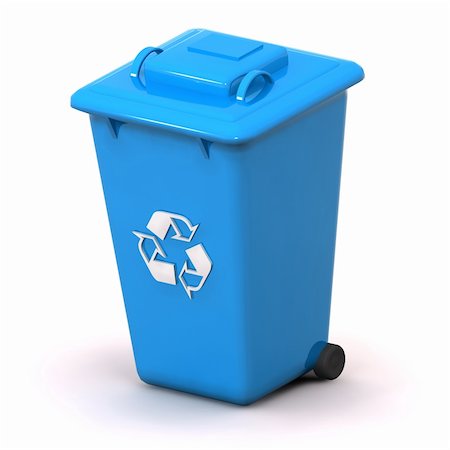 A Colourful 3d Rendered Blue Recycle Bin Concept Illustration Stock Photo - Budget Royalty-Free & Subscription, Code: 400-06094019
