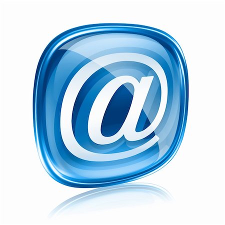 simsearch:400-07628509,k - email icon blue glass, isolated on white background. Foto de stock - Royalty-Free Super Valor e Assinatura, Número: 400-06094209