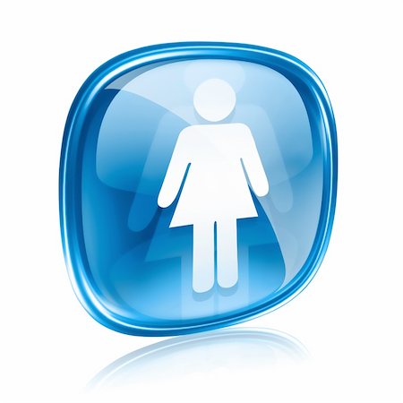 woman icon blue glass, isolated on white background. Photographie de stock - Aubaine LD & Abonnement, Code: 400-06094217