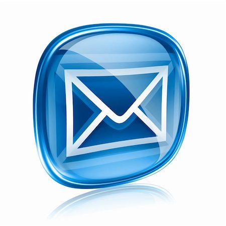 simsearch:700-05974044,k - envelope icon blue glass, isolated on white background Stockbilder - Microstock & Abonnement, Bildnummer: 400-06094211