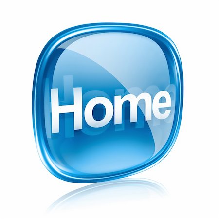 simsearch:400-05350670,k - home icon blue glass, isolated on white background Photographie de stock - Aubaine LD & Abonnement, Code: 400-06094232